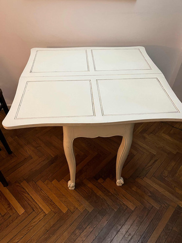 Mesa Provenzal Plegable Pintada Blanco