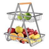 Canasta Organizador De Frutas Y Verduras De 2 Peldaños/acero
