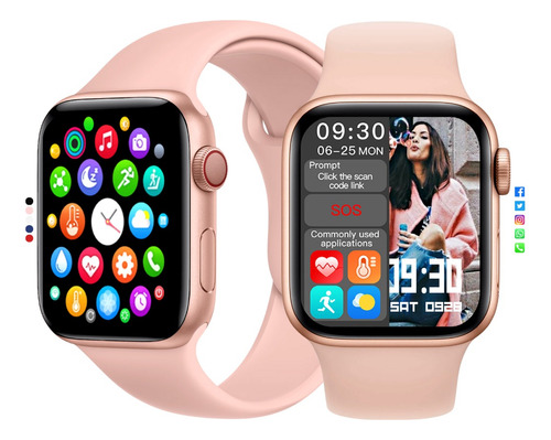 Smartwatch Hw12 Para Homens E Mulheres 40mm Tela Infinita Caixa Rosa