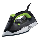 Ferro De Passar A Vapor Black+decker Fx2700 Cor Preto E Verde Com Base Antiaderente 220v