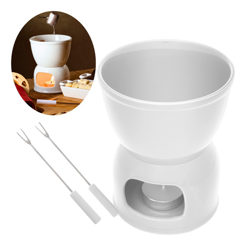 Aparelho Fondue Porcelana Frio Queijo Chocolate Vela