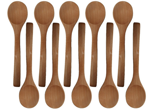 Set De 10 Cucharas De Madera De Maple