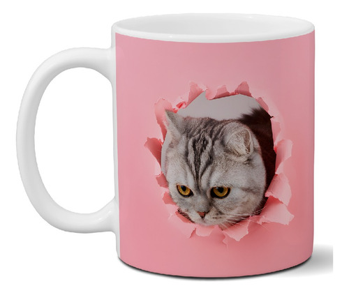 Taza De Cerámica Gato Efecto 3 D Full Color Exclusiva Art 67