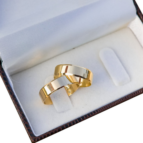 Alianças De Casamento Ouro 18k Legítimo 6mm 8g + Solitario