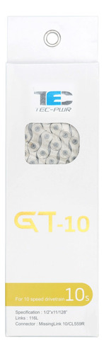 Cadena Tec Gt-10 10v Silve/silver 116l Ruta Mtb Mono- Celero