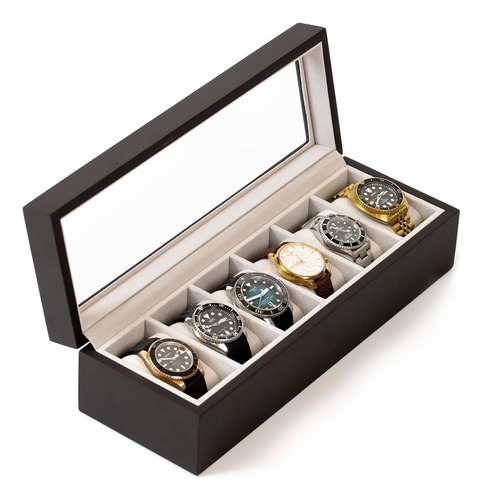 Caja Organizadora Para Relojes Case Elegance De Madera Maciz