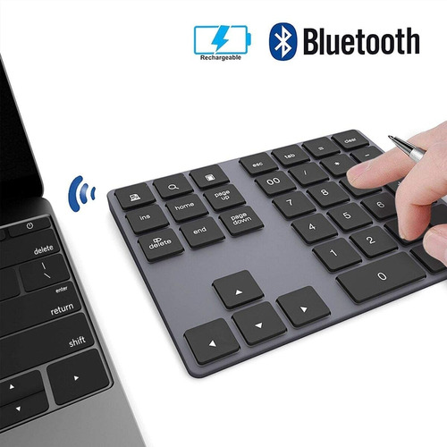 Teclado Numérico Numpad Inalámbrico Bluetooth Aluminio