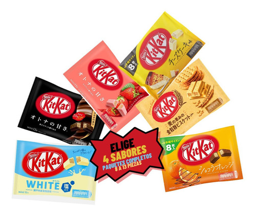 4 Bolsas Kitkat Mini Exótico A Elegir Paquetes Completos