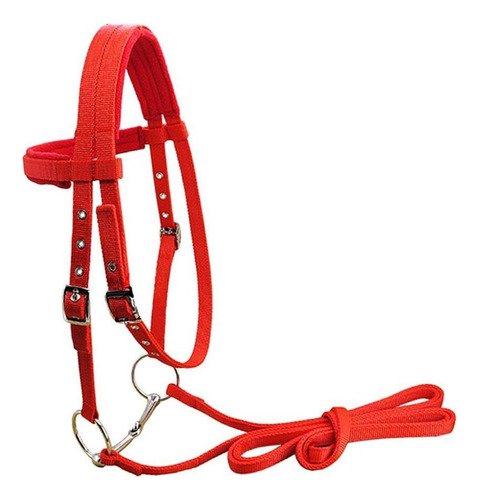 1 Horse Rein Harness Headstalls Extraíble Snaffle Rojo M