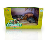 Animal World Rinocerontes Antilope Hipopotamo Pack X 4