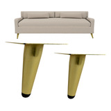 Kit 2 Patas Contemporaneas De Acero Mueble Sofa Mesa Doradas