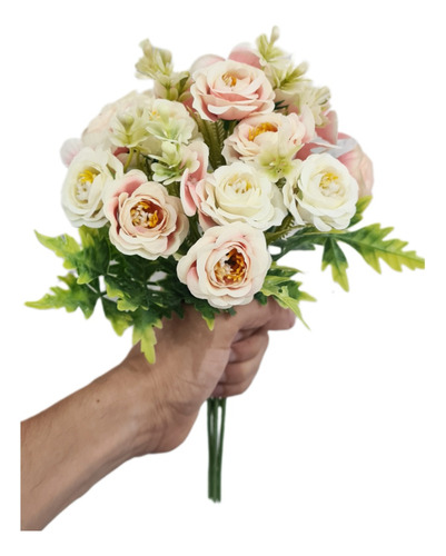 Lote 4 Ramos Con 14 Mini Rosas Bouquet Flores Mayoreo