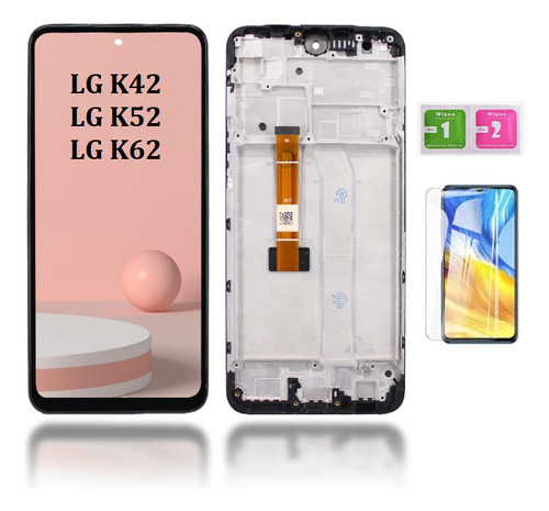 Tela De Toque De Lcd E Moldura Para LG K42 K52 K62