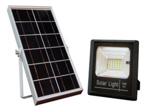 Proyector Led 10w Con Panel Solar Luz Fría 6000k Byp