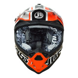 Casco Para Moto Cross Just1 J32 Pro Rave  Black Y Orange Talle S 