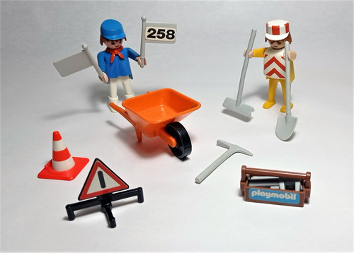 Playmobil - Trabajadores Vía Publica - Play Set Vintage 70'