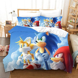 Novo Sonic The Hedgehog - Conjunto De Roupa De Cama Com Mang