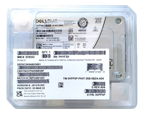 Ssd 480gb Dell Servidor R610 R620 R630 R640 T610 T620 T630