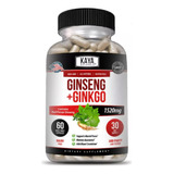Ginseng + Ginkgo 1520mg Apoyo Cerebral (60 Caps) Americano