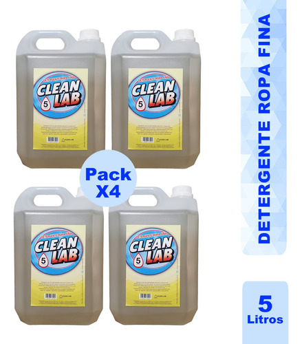 Detergente Sintetico Ropa Fina X 5 Lts Pack X 4 Un.