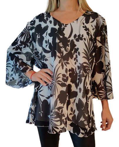 Blusa De Fiesta De Gasa Mujer Talles Grandes.