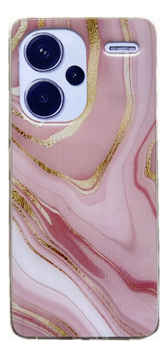 Funda Tpu Marmol Rosa Dorado Para Redmi Note 13 Pro Plus 5g