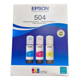 Kit Tinta Epson 504 Para Impresora 3 Unidades