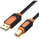 Cable De Impresora A Pc Usb 2.0 A A Usb B | Naranja / 7,6m