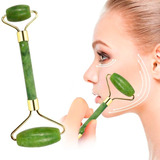 Rodillo Jade Piedra Gua Sha Masajeador Facial Linfático 