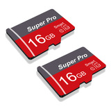 Super Pro-2 16 Gb Memory Card Set With Adap Red Gray