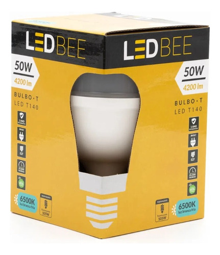 Lampada Led Bulbo 50w E27 Bivolt Luz Branca 6500k Ledbee