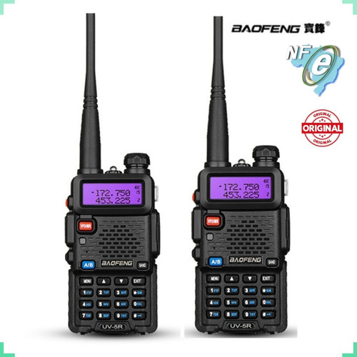 Kit 2 Rádio Comunicador Baofeng Uv5r Walk Talk Original