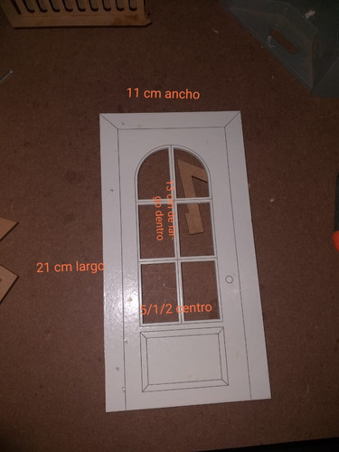 50 Puertitas 11cm  X 21  Marco Maqueta Casa  Mdf 6mm