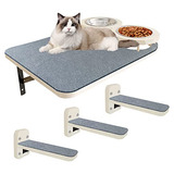 Hamaca Para Gatos Con 3 Escalones Y 2 Estantes De Comida Par