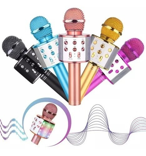 Microfone Sem Fio Youtuber Bluetooth Karaoke Reporter Cores 