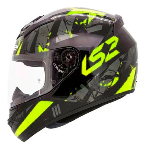 Casco Moto Integral Ls2 Ff 352 Palimnesis Negro Amarillo Um