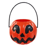 Halloween Caramelera Calabaza Plastica Con Manija