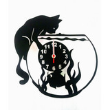 Relógio De Parede Decorativo Gato Mdf 3mm