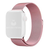 Pulseira Aço Milanês Milanese P/ Apple Watch 42mm 38mm 44mm Cor Rosa Largura 42 Mm