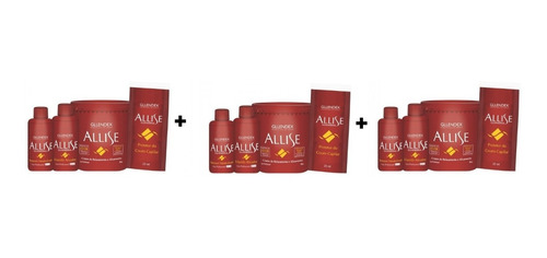 Allise Guanidina 03 Kits Relaxamento E Alisamento 360g