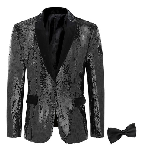 Blazer De Chaqueta Traje Lentejuelas Fiesta Baile+corbata