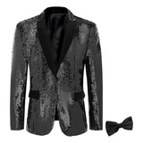 Blazer De Chaqueta Traje Lentejuelas Fiesta Baile+corbata