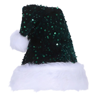 Lindo Sombrero De Papá Noel Con Lentejuelas, Color Verde Osc | Envío gratis