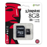 Memoria Kingston Micro Sd 8 Gb Clase 10 + Adaptador Sd