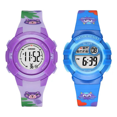 Kit Slop: Reloj Ositos Morado + Reloj Monstruitos Azul