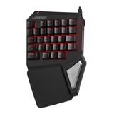 Teclado Gamer One Hand Drugi Semi Mecânico Luz De Led Preto