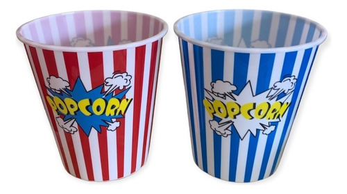 2 Bowl Balde Para Popcorn Cabritas De Plástico 16x17
