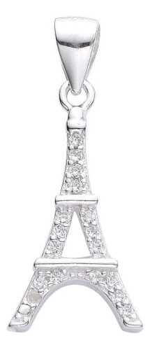 Torre Eiffel Dije Plata 925 Con Piedras (ki5001)