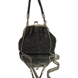 Bolsa  Mini Bag  Preta Luxo Com Alça Cheia De Charme 