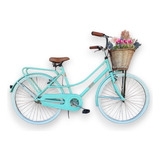 Bicicleta Vintage Dama Porta Equipaje Y Canasto Mimbre! 